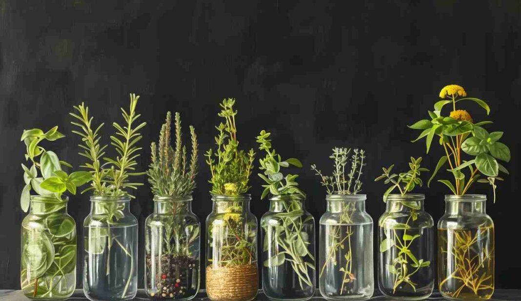 erbe selvatiche nei vasetti